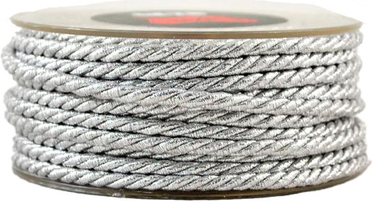 Κορδόνι Τρίκλωνο Μεταλλικό 5mm 15m T4015002 Ασημί