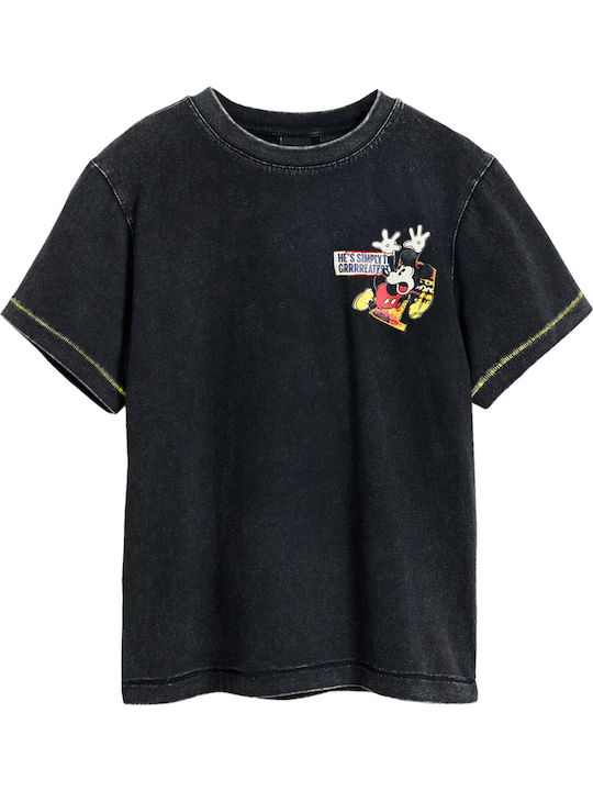 Kinderhemd Kurzarm Schwarz 'mickey'