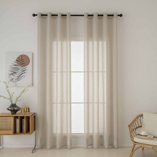 Beauty Home Curtain With Beige Grommets 140x270cm