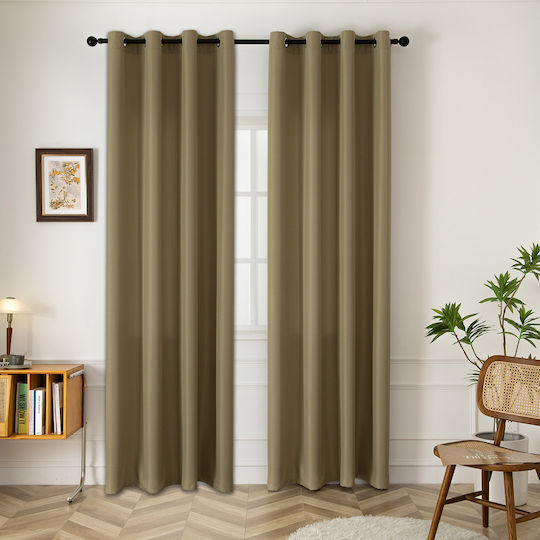Beauty Home Green Curtain with Grommets 140x270cm