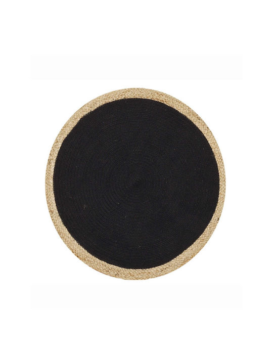 Kentia Wicker Placemat Yute Black 70x70cm