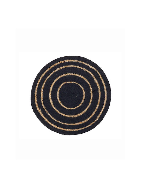 Kentia Wicker Placemat Yute Black 70x70cm
