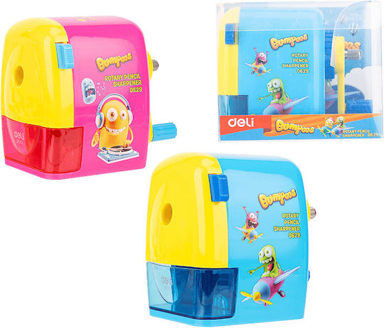 Deli Deli Pencil Sharpener Desktop 6.9-12mm 95x75x65mm Miyou Assorted