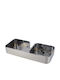 Wall Mounted Bathroom Shelf Plastic with 2 Shelves 25.2x11x4cm Silver