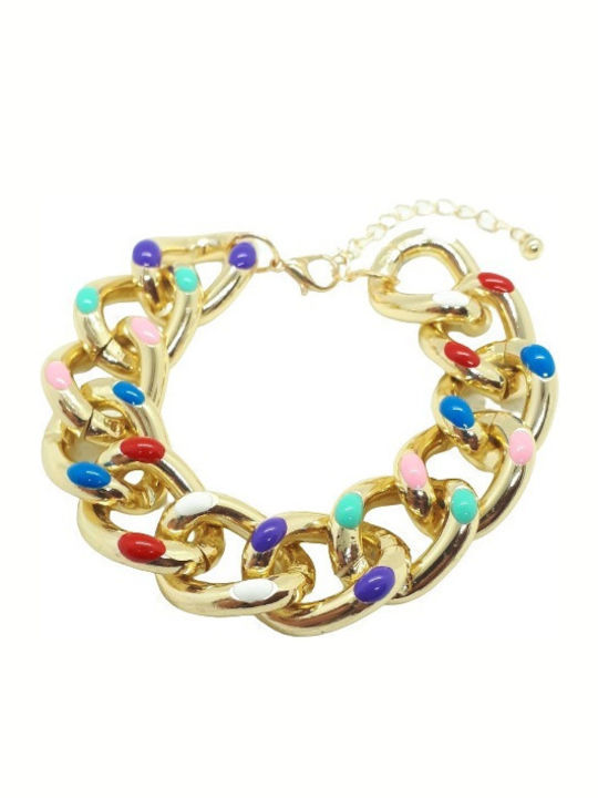 Women's Bracelet Colorful Brass Chain
