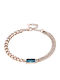 Women's Steel Bracelet with Zircon Stones 316L Rose Gold Art 00956