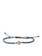 Bracelet Eye Gray Macrame Silver 925 Gold Plated