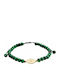 Women's Bracelet Eye K14 Gold Plated Malachite Diamond 0.003ct Vs2 H Br2533