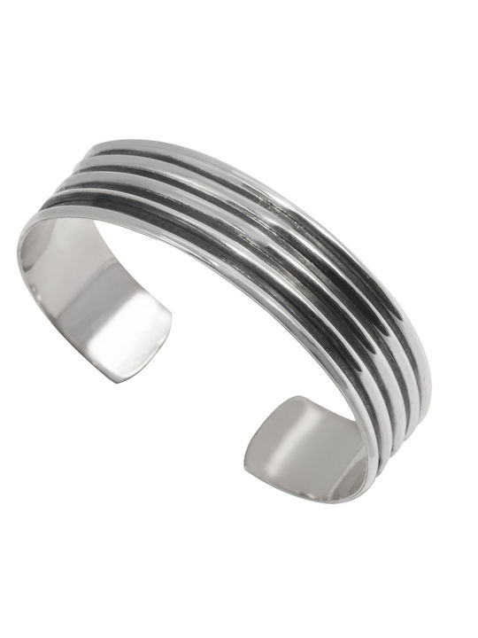Tribute Silber Unisex Handschellen Mit 16 Millimeter Dicke Oxidiert