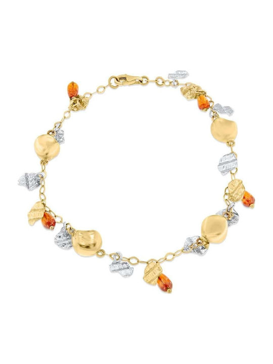 Women's Yellow Gold Bracelet K14 Leaves Br11400029