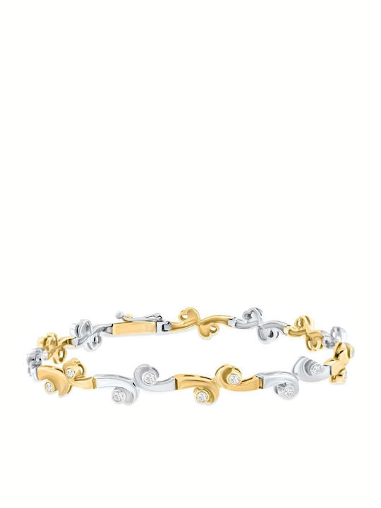 Women's Bracelet Yellow Gold 14K Zircon Br11400024