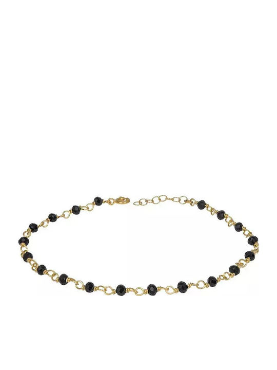 Vergoldetes 925 Schwarz Kristalle Armband 036490 036490 Silber
