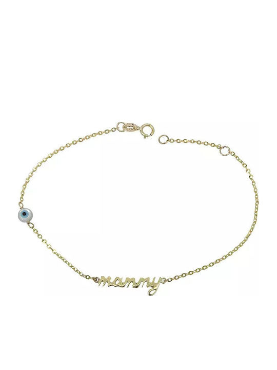 Γυναικείο Βραχιόλι Κ9 Mommy Φίλντισι Ματάκι 028887 028887 Χρυσός 9 Καράτια