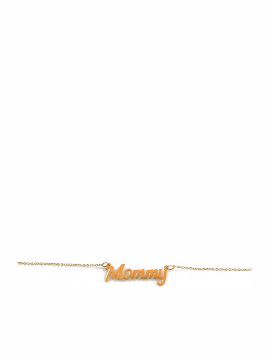 Гривна От Стомана Stainless Steel Мама Mommy Златна Bz-br-00107