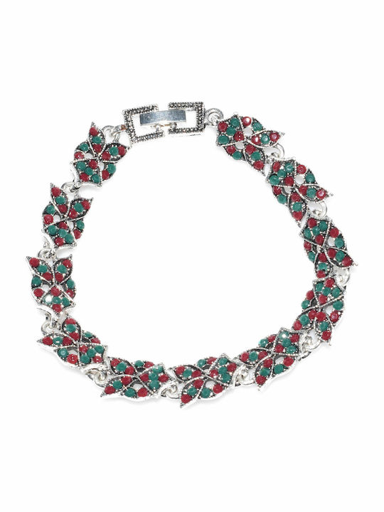 Armband Für Biziou Messing Kristalle Silber Bz-br-00140