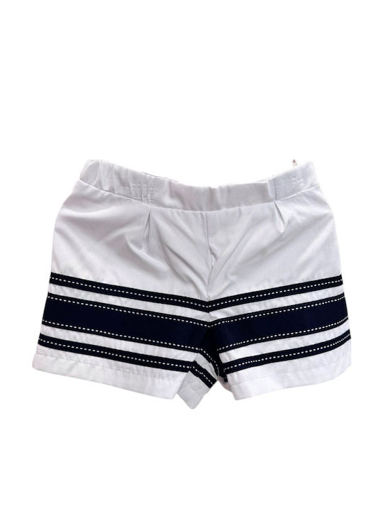 Șort/Salopetă Copii din Material Textil Alb
