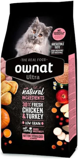 Ownat Dry Food for Young Sterilized Cats with Chicken / Turkey 0.4kg