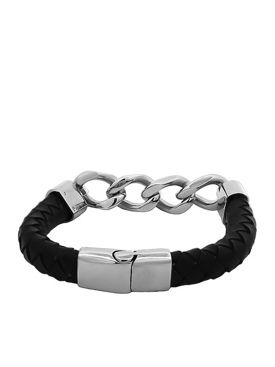 Brățară Pentru Bărbați Brățară Din Piele Tip Cuff Oțel Inoxidabil 22 Centimetri Tribute 0230367401