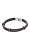 Armband Hand Braun Schwarzes Leder Edelstahl Br-art00330kl