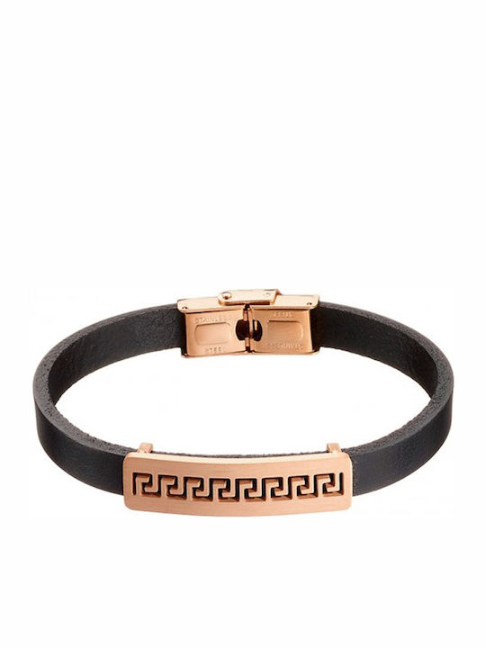 Armband Hand Schwarz Leder Edelstahl Br-art00446br