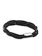 Armband Hand Schwarz Leder Edelstahl Br-art00237bl