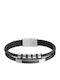 Armband Hand Schwarz Leder Edelstahl Br-art00416bl