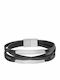 Armband Hand Schwarz Leder Edelstahl Br-art00471bl