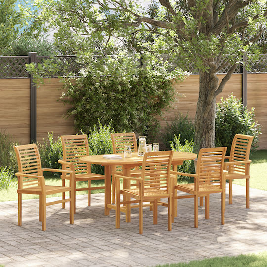 Garten- und Outdoor-Möbelsets Typsatz Speisesaal 7 Stück Braune