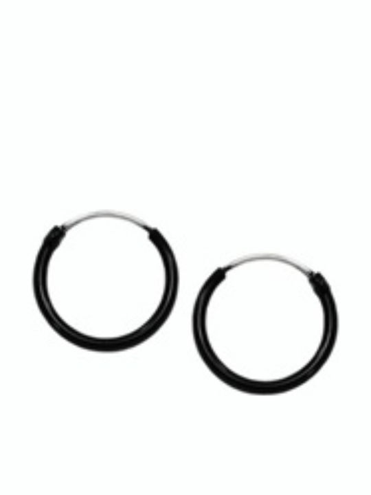 Silberne Reifen Schwarze 10 Millimeter Silber 925 Paar