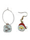 Handmade Gold Metal Christmas Hoop Earrings Ho Ho Ho & Santa Claus 4cm Tatu Moyo