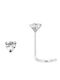 Precious Nose Piercing Single White Gold 14K Dgsc-hew Transparent