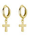 Unisex Earrings Hoops Pair Steel 316l Gold Art02062