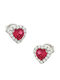 Art D Earrings Hearts White Gold 14K Zircon Ade-289 Transparent Fuchsia