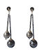 Mi-tu Exclusive Women's Earrings Black Iridescent Pearls Crystals
