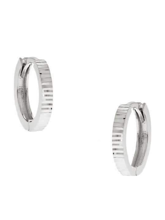Art D Earrings Hoops in 14K White Gold Ade-308w