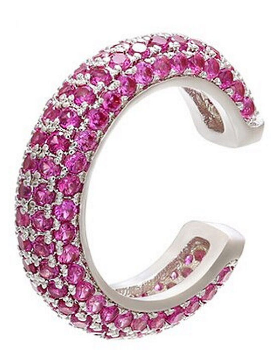 Σκουλαρίκι Ear Cuff Ροζ Strass Σκουλαρίκι Ear Cuff Ροζ Strass