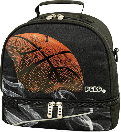 Polo Kid's Fun School Insulated Backpack Lunch Bag 6lt Black 26 x 15 x 24cm Basketball