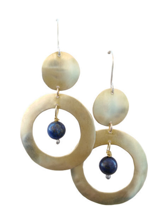 Cercei Artemis Handcrafted Argint 925 Alpaca Chandra Lapis Lungime 7cm Design Italia Producție 100% România Bronze Art Bijuterii Handmade Serie Limitată Numerează