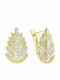 Yellow Gold Pendant Earrings K14 Leaf Sk11400279
