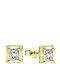 Stud Earrings Yellow Gold 14K Zircon Sk11100320