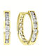 Gold Earrings Small Hoop Yellow 14K Zircon Sk11100295