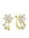 Women's Yellow Gold Earrings K14 Flower Sk11100239