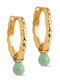 Enamel Hoops Belle Dusty Green E245gm 18k Gold Plated 925 Sterling Silver