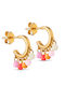 Enamel Hoops Rainbow Bubblegum E146gm 18k Gold Plated 925 Sterling Silver
