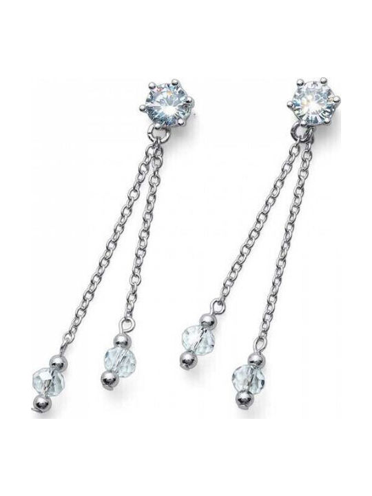 Oliver Weber 23011 Women's Earrings Rhodium Plated Crystal Stones
