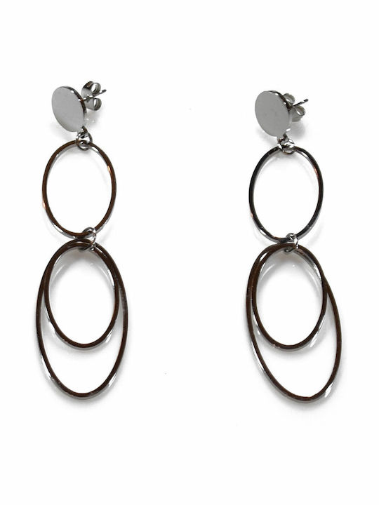 Stainless Steel Earrings Silver Hoops Bz-er-00356