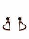 Stainless Steel Earrings Hearts Pink Gold Bz-er-00354