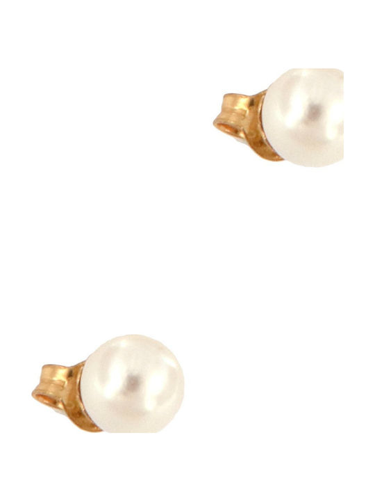 Vergoldete Einzeln Ohrringe Aus Gold 14 Karat Mit 6,5 mm Perlen