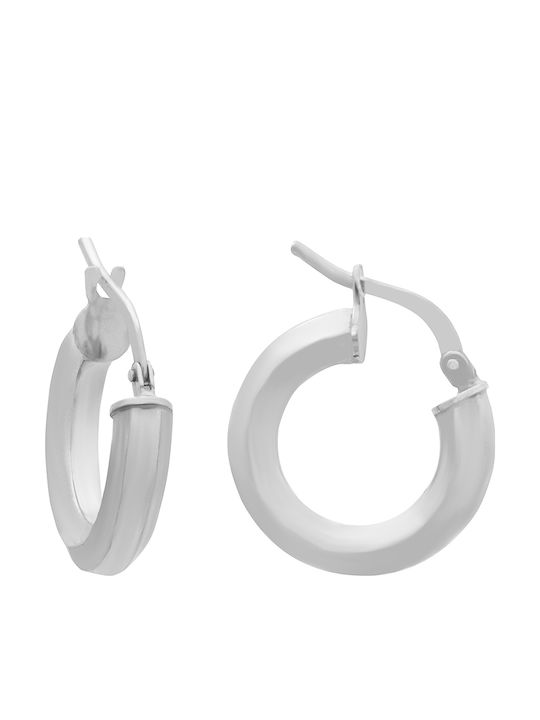 Earrings Polygonal Hoops 2.7cm Silver 925