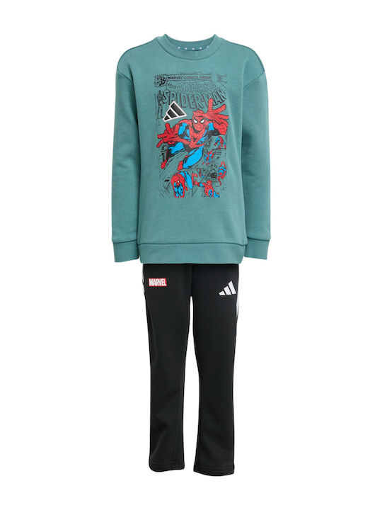adidas Kids Sweatpants Set Green 2pcs Marvel Spider-Man JM0808